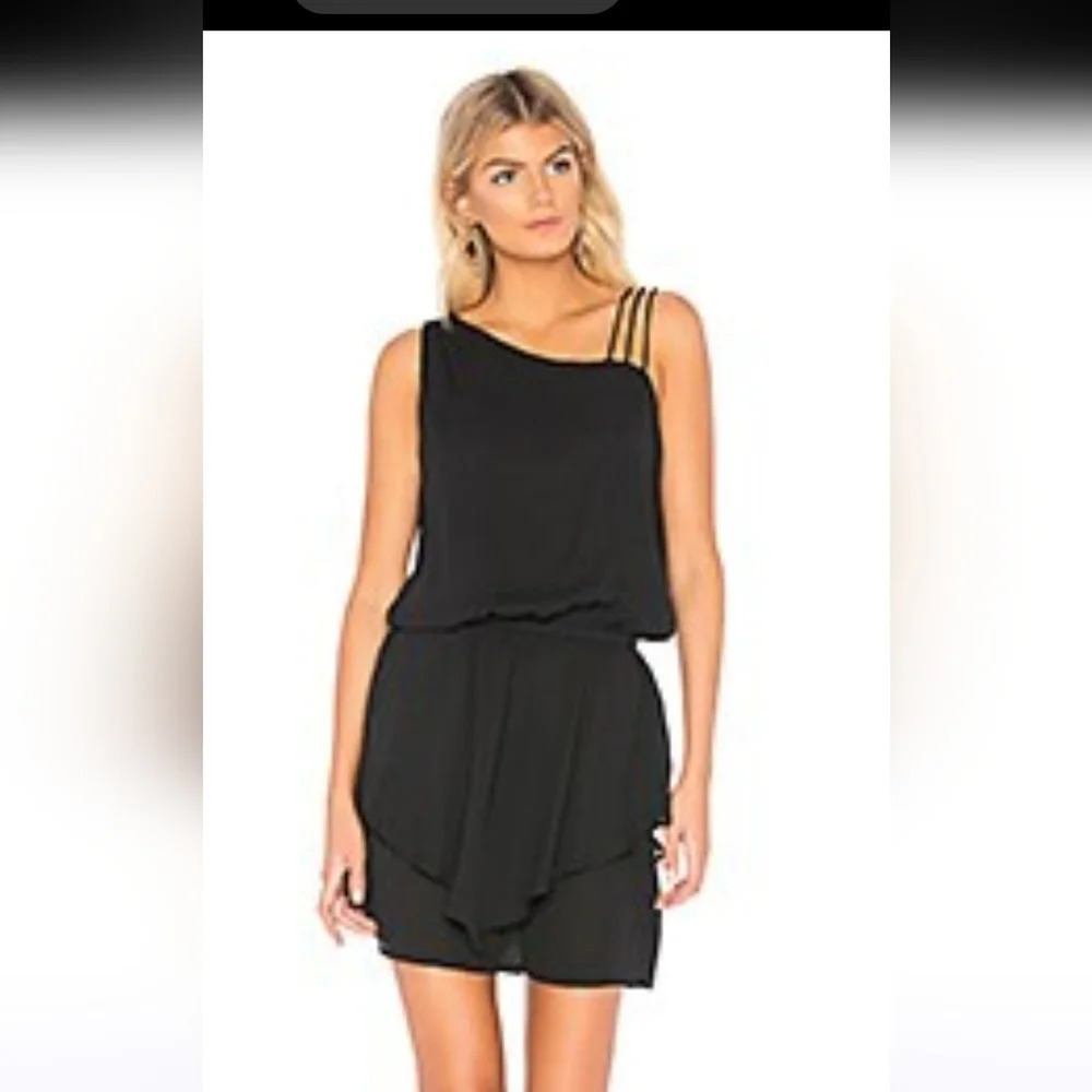 Krisa x REVOLVE Blue Asymmetrical Layered One Shoulder Mini Dress XS